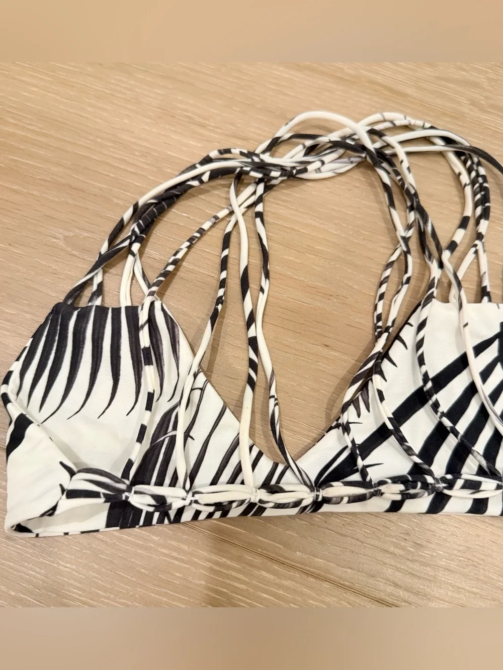 MIKOH Banyans Multi String Bikini Top Palm Leaf